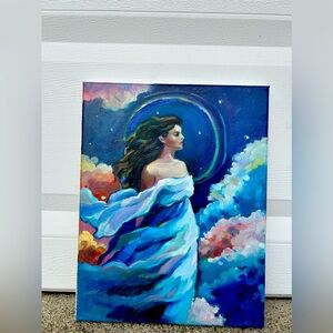 oil paintings original “Spirit of the night sky”, 14x11